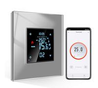 CNBINGO Termostato inteligente empotrado con cristal de cristal, WiFi, digital, compatible con Alexa Echo, Google Assistant, 16 A, gris