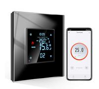 CNBINGO Termostato inteligente empotrado con pantalla de cristal de vidrio digital WiFi compatible con Alexa Echo, Asistente de Google, 16A, Negro