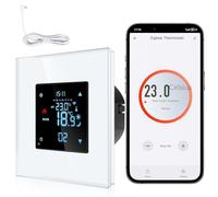 CNBINGO Zigbee - Termostato inteligente para empotrar con sonda, termostato digital para calefacción por suelo radiante y caldera, compatible con Alexa y Google Assistant, control por voz, color