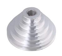 CNBTR 25mm Diámetro exterior 54mm-150mm Aluminio 5 ranura A Tipo en forma de V Polea de pagoda 5 pasos Correa de polea 12.7mm Ancho de la correa