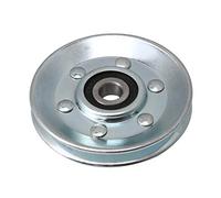 CNBTR Rueda de polea de cable de hierro plateado de 10 x 73 x 11 mm, con ranura en forma de V, rodamiento de carga de 215 kg para equipo de gimnasio, abridor de puerta de garaje