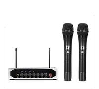 CNBYDK Sistema de micrófono inalámbrico Bluetooth, micrófono Profesional para Cantar Karaoke con 2 micrófonos de Mano y Mini Receptor, Set de KTV doméstico para Escenario, Event