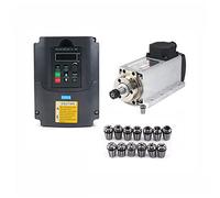 CNC 1.5KW / 2.2W 110/220 Kit de husillo refrigerado por aire, motor de husillo de enfriamiento de aire cuadrado + VFD Inversor + 13pcs / set ER11 / ER20,Más estable(1.5KW 110 ER11)