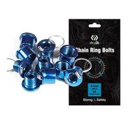 CNC 5 Tornillos para Corona de Bicicleta de aleación de Acero, M8 x 6,5 mm, Doble Tuercas y Pernos para Corona de Bicicleta de Shimano Sram, Negro/Azul/Rojo/Naranja, Turquesa