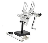 CNC CBR600F F4i 01-04 Reposapiés ajustable para motocicleta, estriberas parah CBR600F F4I 2001 2002 2003 2004 Silver