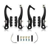 CNC CNCLOL Freno V-Brake para Bicicleta, Juego Frenos V Brake Delantero y Trasero, Brazo Largo de 110 mm, Kit Frenos Cantilever para Montaña MTB BMX Bicicleta, Negro