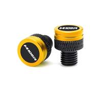 CNC de aluminio 2pcs M10*1.25 espejo agujero tapo For Boulevard M109R Motorcycle CNC Rearview Side Mirror Hole Cap Plug Accessories(Yellow)