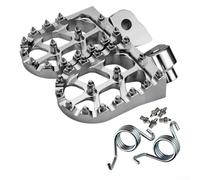 CNC - Estriberas para motocicleta con picos para moto de cross, reposapiés antideslizantes de aleación de aluminio para todoterreno, 12 x 5,8 cm (plateado)