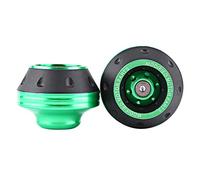 CNC Frente Tenedor Cuadro Deslizadores Deslizamiento Rueda Protector Aluminio Tenedor Marco Rueda Deslizadores Crash Pads Moto Protección de caída Scooter Ciclomotor(verde)