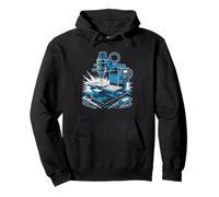 CNC Fresadora Plano Esquema Maquinista Taller De Máquinas Sudadera con Capucha