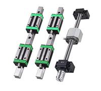 CNC Juego de guía lineal HGR20-400 mm con bloque deslizante y husillo de bolas SFU1605, riel lineal con tuerca esférica, BF/BK12, DSG16H, acoplamiento y accesorios