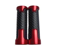 CNC Mango Antideslizante Empuñaduras Cubierta De Manillar De Aleación De Aluminio Y Caucho Modificado para Motocicleta(Red)