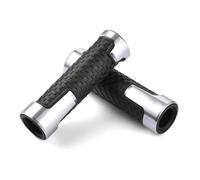 CNC Mango Antideslizante Empuñaduras Puños de Manillar de Motocicleta de 22 mm con diseño de Extremo de Manillar Compatible con Aprilia RS660(Silver)