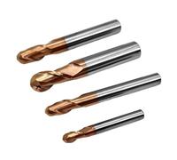 CNC Milling Cutter Drill Bits,Milling Tool, HRC55 Ball Nose Endmills Tungsten Steel Alloy Coating CNC Machining Multiple Sizes(R2.5x5Dx50L)
