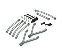 CNC Process Chassis Metal Axle Kit de actualización de dirección de Enlace Fijo para 1 24 Escala Piezas de automóvil RC Compatibles con Modelos de reacondicionamiento FMS(Dark Grey)