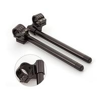 CNC - Tubo de horquilla estándar de aluminio clip-on manillar reemplazable apto para motocicleta universal regular negro