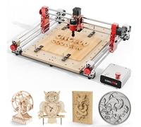 CNC400 - Grabador CNC de escritorio para carpintería, 400 x 400 mm, máquina enrutadora CNC para madera, acrílico, fibra de carbono, profundidad de 50 mm, precisión de 0,05 mm, control GRBL