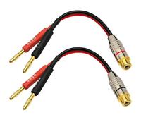CNCESS Adaptador de cable de altavoz Banana Plug a RCA Jack, 5 pulgadas