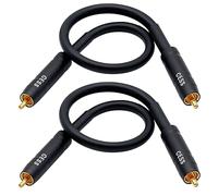 CNCESS Cable de puente de preamplificador RCA, macho a macho, enlace suave de 12 AWG, 1 pie, paquete de 2