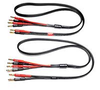 CNCESS CESS-106-3f - Cable divisor de bocina bi-wire banana, 2 enchufes banana a 4 enchufes banana, calibre 12, 2 canales (3 pies)
