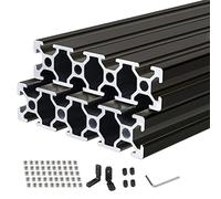 CNCMANS 2 piezas de extrusión de aluminio 2080 con ranura en T de 400 mm, estándar europeo, anodizado, perfil de aluminio para piezas de impresora 3D y CNC DIY (estándar de 6,2 mm de longitud 400 mm,
