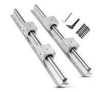 CNCMANS 2 rieles de guía lineales SBR12 de 500 mm de acero inoxidable con 4 bloques de rodamientos SBR12UU, riel de guía lineal, piezas CNC para máquinas automatizadas (SBR12 de 19.7 pulgadas)