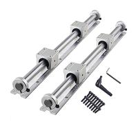 CNCMANS 2 unidades SBR16 600 mm guía lineal riel guía con 4 piezas SBR16UU rodamientos lineales bloque de rodamiento y 4 piezas 16 mm anillo de seguridad para impresora 3D