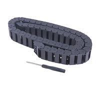 CNCMANS Cadena de arrastre, dimensiones interiores 15 x 30 mm, R28, longitud 1 metro, soporte de cable de plástico negro abierto, cadena de arrastre de cable con llave para máquinas CNC (15 x 30 mm