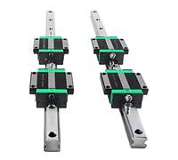 CNCMANS Guía lineal 2 unidades HGR20-400 mm guía de riel lineal con 4 piezas HGW20CC bloque deslizante para máquinas automatizadas (HGR20 400 mm)