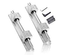 CNCMANS Guía Lineal SBR12-300 mm, 2 Unidades, Riel de Acero Inoxidable Con 4 Rodamientos SBR12UU, Piezas CNC Para Impresora 3D, Motor Paso a Paso