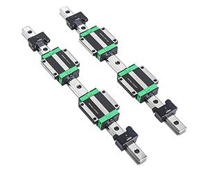 CNCMANS HGR20 - Juego de 2 guías lineales HGR20-1200 mm con 4 piezas de bloque deslizante HGW20CC + 4 bloques de limitación para máquinas y equipos automatizados