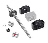 CNCMANS Husillo de bolas RM1204/SFU1204-250 mm, guía lineal con soporte BK10/BF10 + carcasa de tuerca + acoplamiento de 6,35 x 8 mm (D25L30) + 8 x 8 mm (D25L30) acoplamiento para máquina de grabado