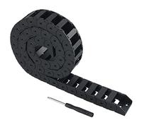 CNCMANS R28 - Cable de cadena de arrastre (15 x 15 mm, 1 m, longitud de nailon, flexible, con llave para máquinas CNC (15 x 15 mm, tipo de puente abierto)