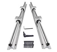 CNCMANS Riel lineal de 2 unidades SBR20-1000 mm, riel de guía de acero inoxidable con 4 rodamientos lineales SBR20UU, piezas CNC para impresora 3D, motor paso a paso (guía lineal SBR20 1000 mm)