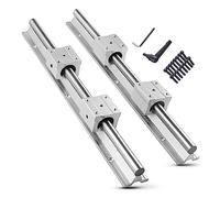CNCMANS SBR16-400mm Riel Lineal con 4 Unidades SBR16UU Cojinete Lineal Bloque, 2 Unidades de Riel Lineal SBR16 400mm Guía Lineal 16mm de Rodamiento Lineal para Dispositivos Automatizados