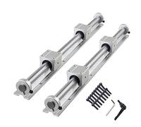 CNCYEAH 2 guías lineales SBR20 - 1200 mm, riel lineal + 4 bloques de rodamientos SBR20UU + 4 anillos de seguridad de 20 mm para impresoras 3D y máquinas CNC