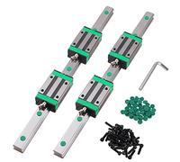 CNCYEAH Guía lineal HGR20, 2 unidades HGR20-1500 mm, guía lineal de riel con 4 piezas HGH20CA bloque deslizante+tornillo M5 x 16 + protector de polvo C5, piezas CNC para impresora 3D CNC