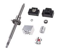 CNCYEAH Juego de husillo de bolas SFU1204-250 mm, husillo roscado de acero inoxidable, husillo de bolas con soporte BK10/BF10, carcasa de tuerca y 2 juegos de embrague, piezas CNC para impresora 3D