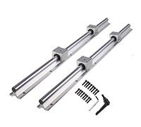 CNCYEAH Riel lineal, 2 unidades de carriles de guía de 800 mm, juego de deslizamiento con 2 ejes de guía lineal y 4 bloques de rodamientos SBR20UU, juego de guías para tornos (SBR20-800 mm)