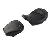 Cndocc35 Cojín del asiento del conductor y del pasajero de la motocicleta Almohadilla del asiento de cuero Sutura recta para Touring Road Glide Electra Glide Street Glide 2009-2022, Naranj