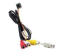 CNDST Cámara oculta micro espía HD 1000TVL pequeña cámara espía portátil con cable, cámara de conversión de 3,6 mm 90 grados BNC cámara de video niñera 12 x 12 mm