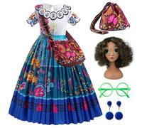 Cnexmin - Disfraz de Mirabelle Encanto para niños, con accesorios para fiestas, Halloween, carnaval, 3 - 4 años, 102 cm, color azul