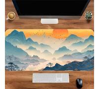 CNfhFRY Alfombrilla con diseño de paisajes montañas y ríos, Bordes cosidos Base Antideslizante. Ideal for Teclado ratón, Perfecta for el hogar, la Oficina los Videojuegos(800x400x2mm)