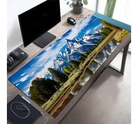 CNfhFRY Alfombrilla de ratón Larga for Teclado con diseño Paisaje nevado montañas y ríos, Lavable Base Goma Antideslizante(900x400x2mm)