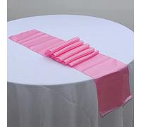 CNFQ - Lote de 10 Caminos de mesa de satén para decoración de salón o boda, 275 x 30 cm, color rosa