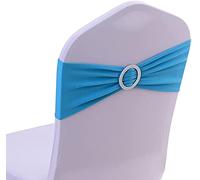 CNFQ - Nudos de Silla elástica, sin Necesidad de atarse, decoración de Boda, Fiesta Bautismo (10, Azul Lago)