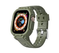 CNHKAU Para Apple Watch Ultra Band 49/44/42/38/40mm Funda Protectora Resistente para Hombre + Funda para iWatch Series 8 7 6 5 4 3 SE (Color : Green, Size : 42/44/45mm)