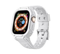 CNHKAU Para Apple Watch Ultra Band 49/44/42/38/40mm Funda Protectora Resistente para Hombre + Funda para iWatch Series 8 7 6 5 4 3 SE (Color : White, Size : 38/40/41mm)