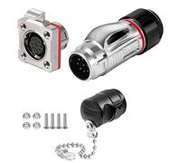 CNLINKO BD-20 Conector impermeable IP68 para cable Conector circular industrial Conectores rápidos para tomas empotradas Conectores de carcasa metálica M20 9 Pines Zócalo de brida de Soldadura