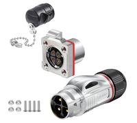 CNLINKO BD-24 Conectores Industriales a Prueba de Agua de 4-Pin, Conector Circular IP68, Carcasa de Metal Duro Anti-Interferencias, Conector de Aviación de Enchufe Rápido (4 Pines)